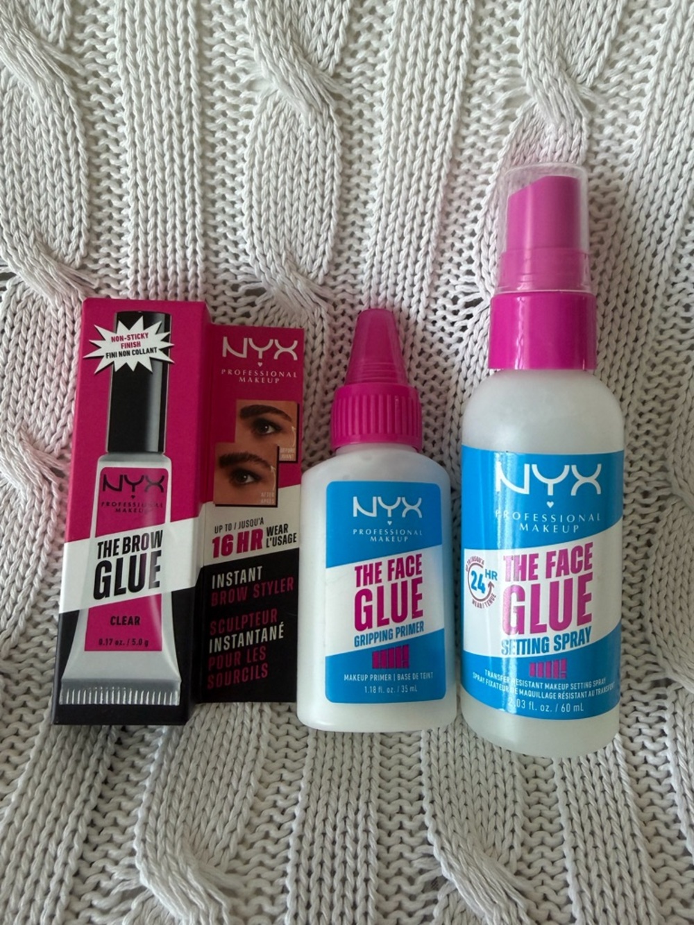 NYX Makeup Bundle NEW Face Glue Primer Setting Spray Brow Gel Professional